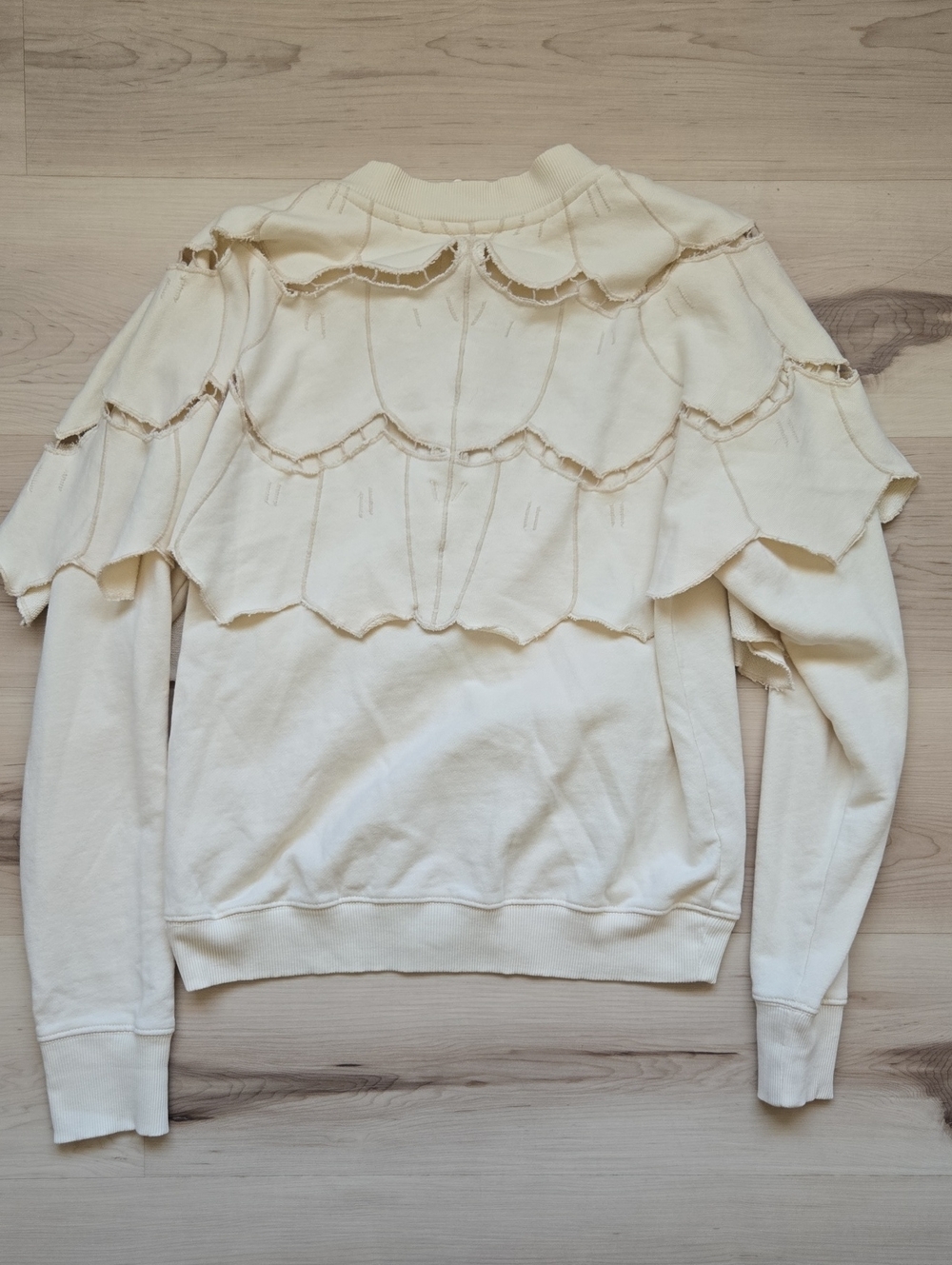 NWT Free People Fluttercape Sweatshirt, Nilla Cream, Size XS - Picture 5 of 5